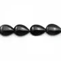 Agate noir goutte plate 10x14mm x 4pcs