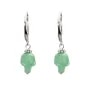Silver earring 925 aventurine skull x 2pcs