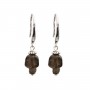 Ohrring Silber 925 Rauchquarz Totenkopf x 2St