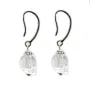 Boucles d'oreilles argent 925 Cristal de roche tête de mort x 2pcs