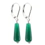 Boucles d'oreilles : agate vert goutte argent 925 dormeuse x 2pcs 