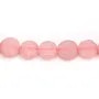 Quartz rose rond plat 8mm x 6pcs