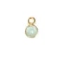 Calcédoine ronde facettée sertie sur argent doré 5mm x 2pcs