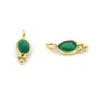 Breloque en Agate verte ovale facettée 4x11mm x 2pcs