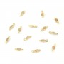 Charm di pietra di luna arancione ovale sfaccettato 4x11mm x 2pz