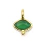 Breloque en Agate verte oeil facettée 7x9mm sur argent doré x 1pc