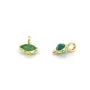 Breloque en Agate verte oeil facettée 7x9mm sur argent doré x 1pc