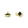 Breloque en Onyx oeil facetté 7x9mm x 1pc