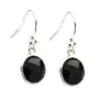 Boucles d'oreilles argent 925 Onyx ronde sertie x 2pcs