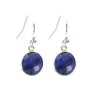 Ohrring Silber 925 Sillimanit gefärbt Saphir runde Fassung x 2pcs