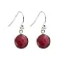 Ohrring Silber 925 Sillimanit gefärbt Rubin rund gefasst x 2pcs