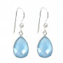Orecchini in argento 925 Calcedonio a goccia x 2pz