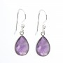 Pendientes de plata 925 Juego de gota de amatista x 2pcs
