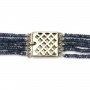 Collier  5 rangs saphir rondelle facette 3-4mm