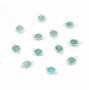 Faceted square Amazonite set in silver with 2 rings, 9mm x 1pc