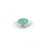 Faceted round Amazonite set in silver 2 rings, 9mm x 1pc
