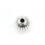 Geriffelte Perle 6mm 925er Silber Niello x 2St