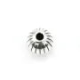 Bead striated 7mm silver 925 niello x 1pc