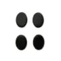 Pendant black agate flat drop 15x30mm x 1pc