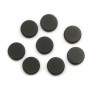 Cabochon agate noir, rond plat 25mm x 2pcs