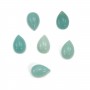Blue cabochon of amazonite, in oval shape, 6 * 8mm x 4 pcs