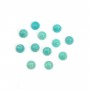 Blue cabochon of amazonite, in round shape, 8mm x 4 pcs