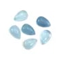 Aquamarine oval-shaped cabochon measuring 7x9mm x 1pc