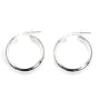 Wide half round creole 25mm Silver 925 x 2pcs