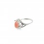 Argent 925 Support Bague pour les cabochons 8x10mm & Zircon x 1pc