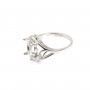 Argent 925 Support Bague pour les cabochons 8x10mm & Zircon x 1pc