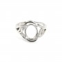 Sterling Silver 925 ring mount cabochon 8x10mm with zircon x 1pc
