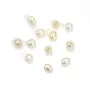 Perle de culture d'eau douce, blanche, olive, 4-4.5mm x 2pcs