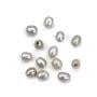 Freshwater cultured pearl, grey, olive, 4-4.5mm x 2pcs