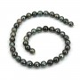 Cultured pearl of Tahiti, half-round shape, 8-11 mm x 40cm