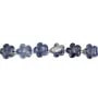 Blue sodalite, in shape of a flower, 15mm x 42cm