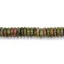 Arruela Unakite Heishi 2x6mm x 39cm