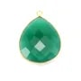 Labradorite pendant set in golden silver, in shape of a drop 21x31mm x 1pc