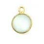Faceted round chalcedony set in gold-plated silver 11mm x 1pc