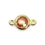 Intercalaire argent 925 doré à l'or fin et zirconium citrine 5x9mm x 1pc