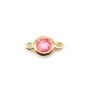 Intercalaire argent 925 doré et zirconium quartz rose 5x9mm x 1pc