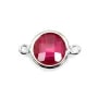 Intercalaire argent 925 et zirconium ruby rond 9.5x14.5mm x 1pc