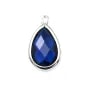 Intercalaire argent 925 et zirconium saphir goutte 9.5x15.5mm x 1pc