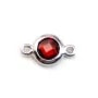 Intercalaire argent 925 et zironium grenat 5x9mm x 1pc
