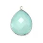 Labradorite pendant set in golden silver, in shape of a drop 21x31mm x 1pc