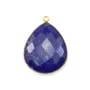 Pendentif en lapis lazuli sertie en argent doré, en forme de goutte, 26x31mmx 1pc