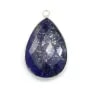 Pendentif en lapis lazuli, sertie en argent , en forme de goutte, 21x31mmx 1pc