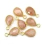 Orange Moonstone Gota Facetado Charm conjunto en Plata de Ley 925 ORO 7x13mm x 1pc