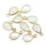 Ciondolo di pietra lunare sfaccettato in argento 925 ORO 7x13 mm x 1 pz
