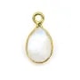 Ciondolo di pietra lunare sfaccettato in argento 925 ORO 7x13 mm x 1 pz