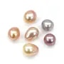 Freshwater cultured pearl half drilled purple, in oval shape, in size of 9.5-10mm x 1pc